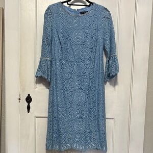 Jax Light Blue Lace Long Sleeve Dress